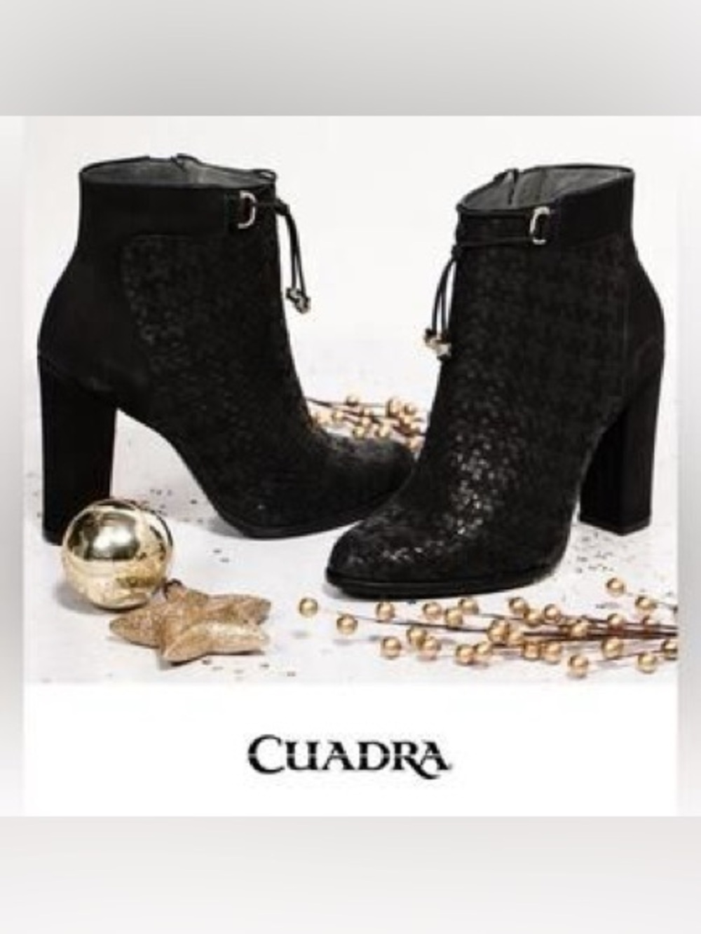 Cuadra Black Ankle Boots Size 6.5